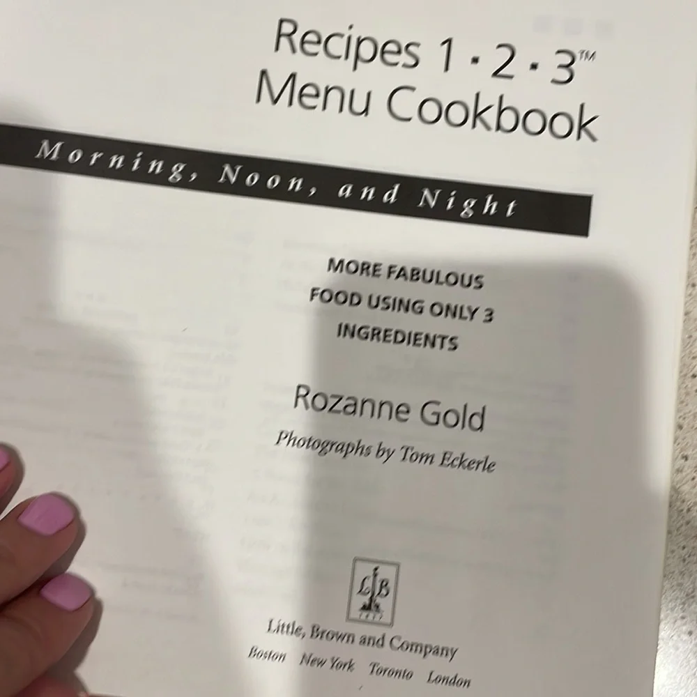 Recipes 1 • 2 • 3 Menu Cookbook by Roxanne Gold